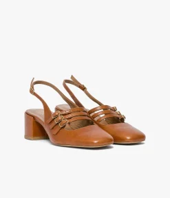 Femme Bocage Slingbacks|Escarpins>BABIES DEMI COGNAC