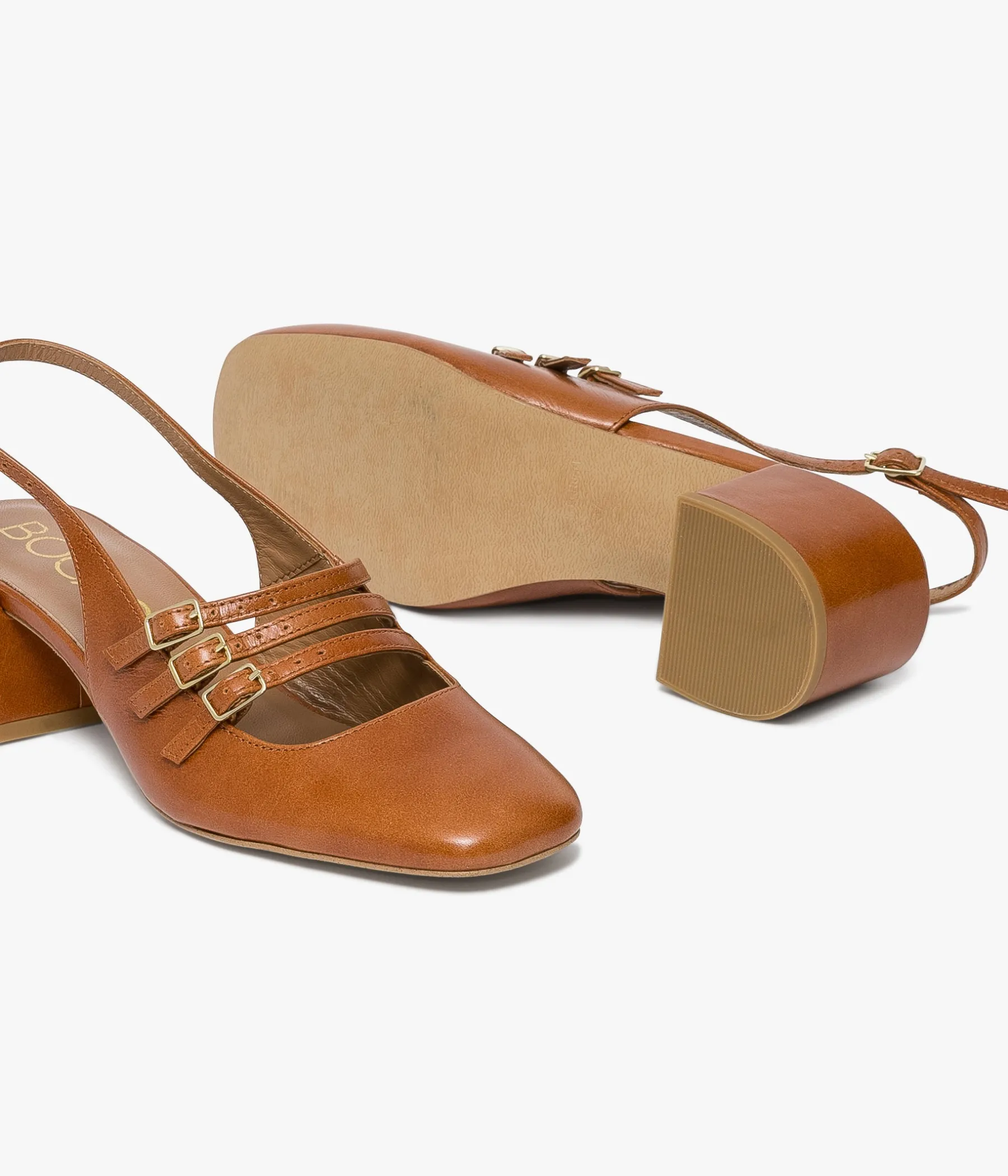 Femme Bocage Slingbacks|Escarpins>BABIES DEMI COGNAC