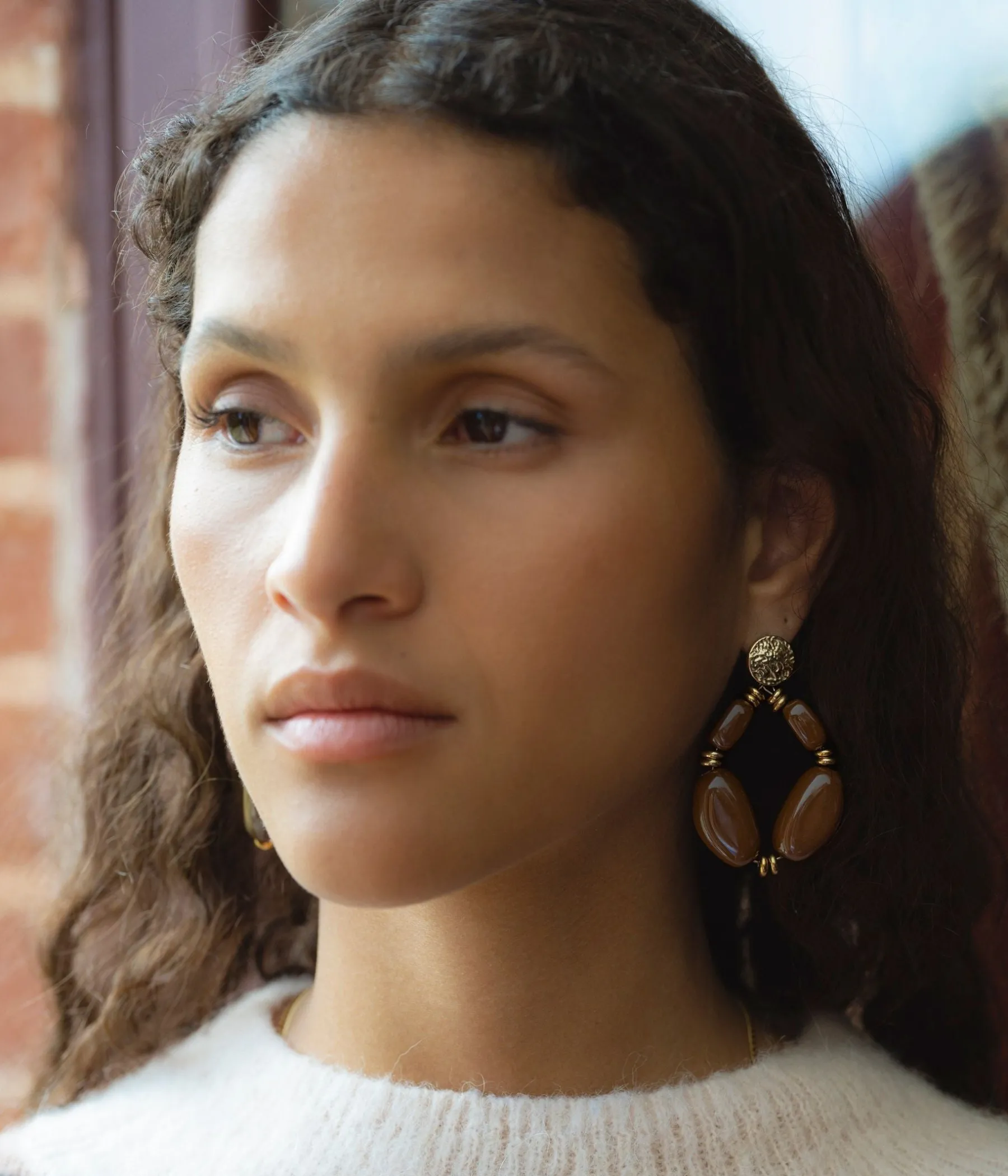 Femme Bocage Bijoux>BOUCLES D'OREILLES ANNELOU CHOCOLAT
