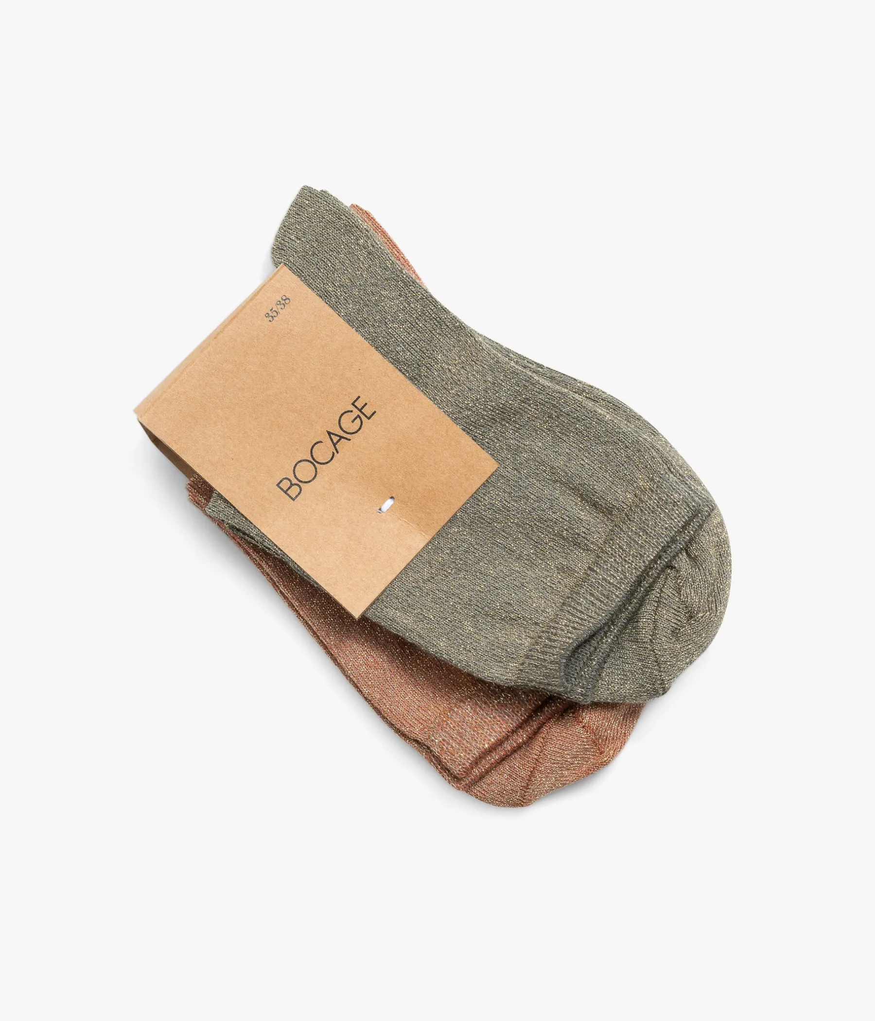 Femme Bocage Chaussettes>CHAUSSETTES NACRE VERT ET OCRE