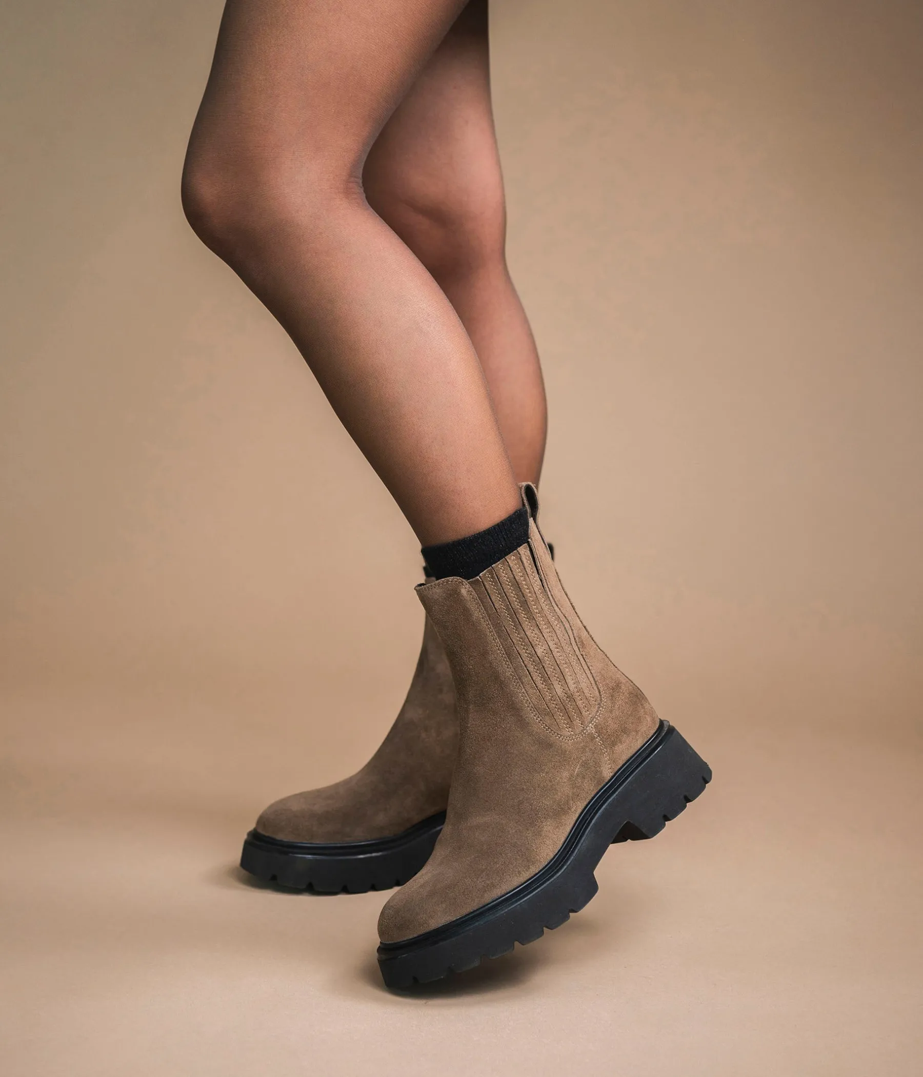 Femme Bocage Boots & Bottines>CHELSEA BOOTS SUZI TAUPE