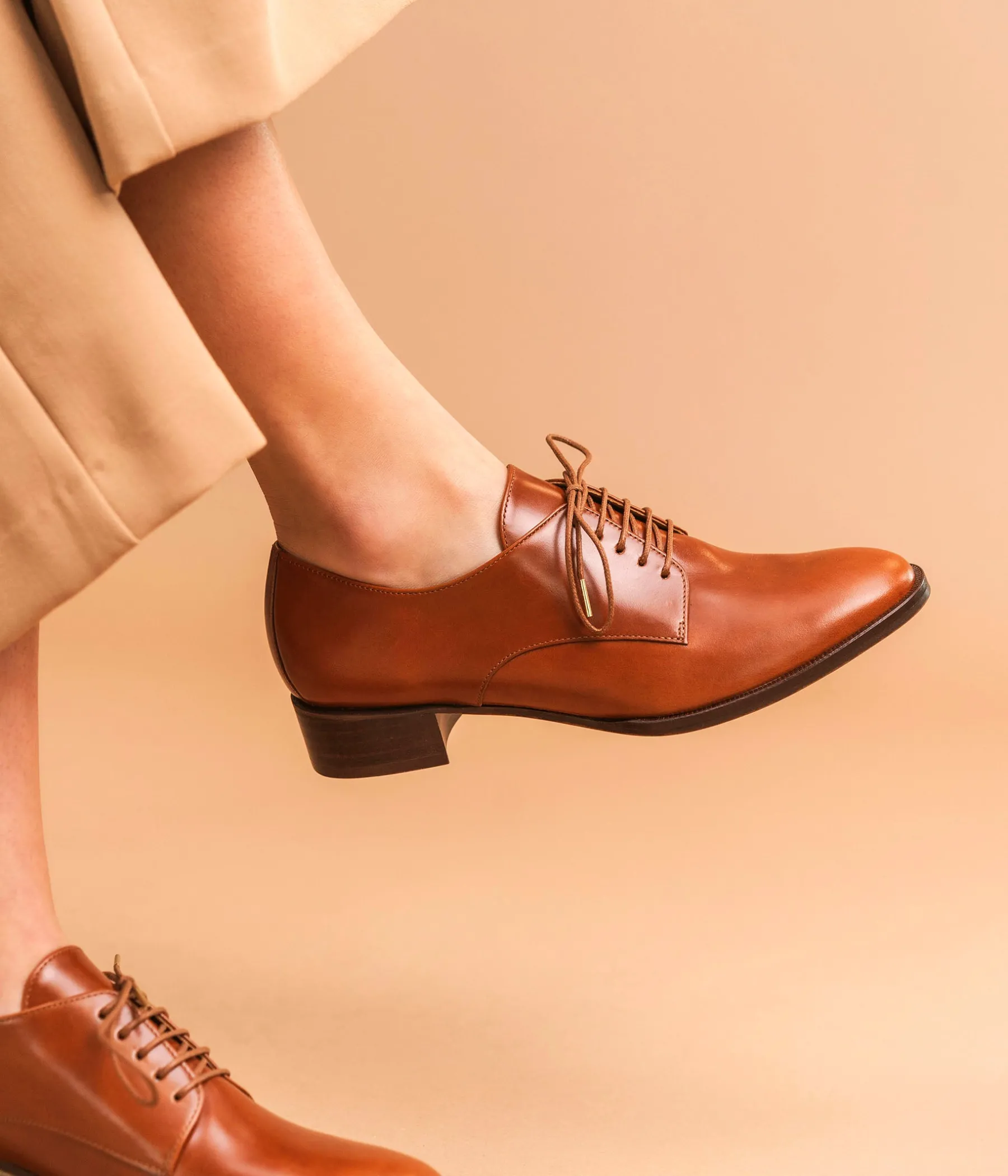 Femme Bocage Mocassins|Derbies>DERBY CAROLINA COGNAC