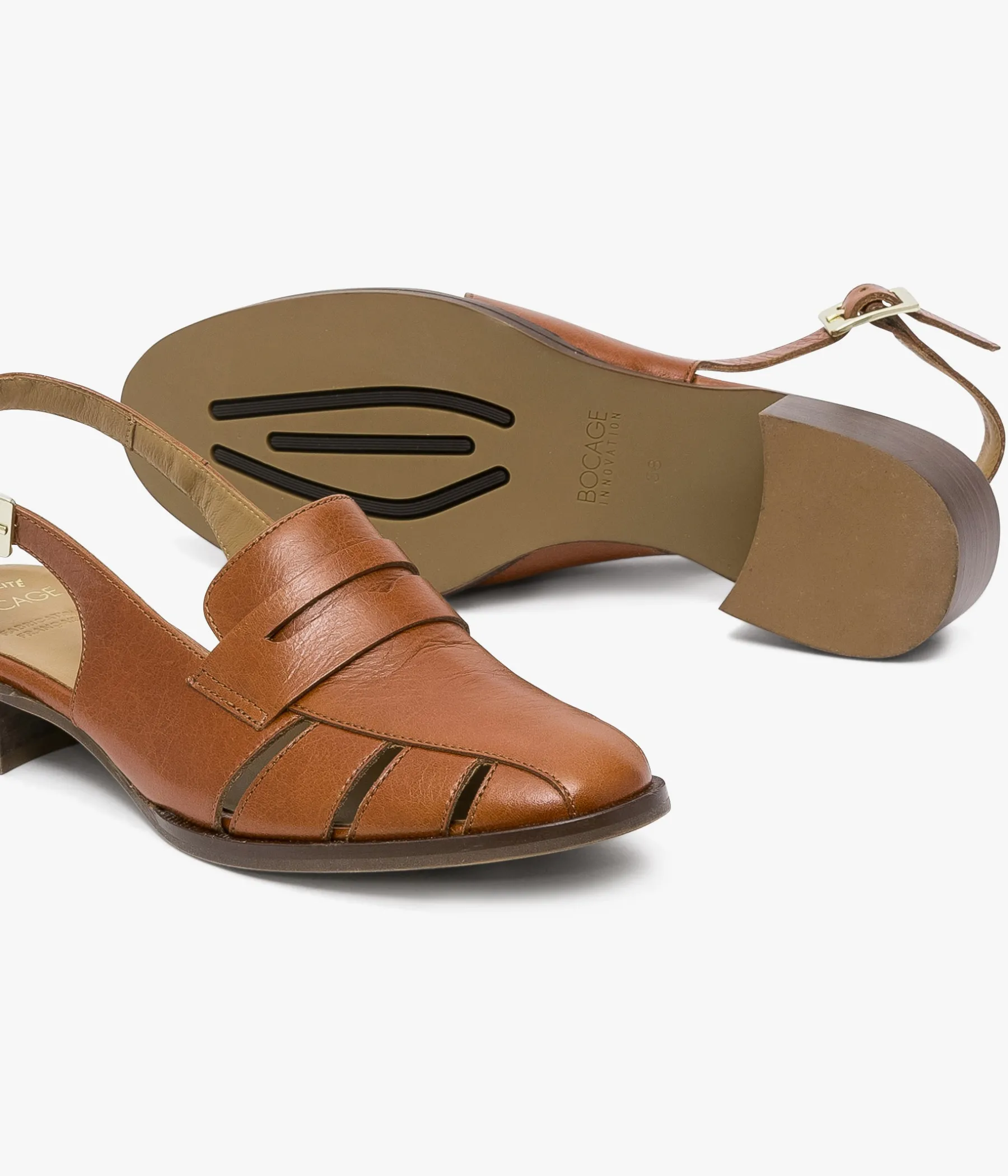 Femme Bocage Mocassins|Derbies>DERBY CLEO COGNAC