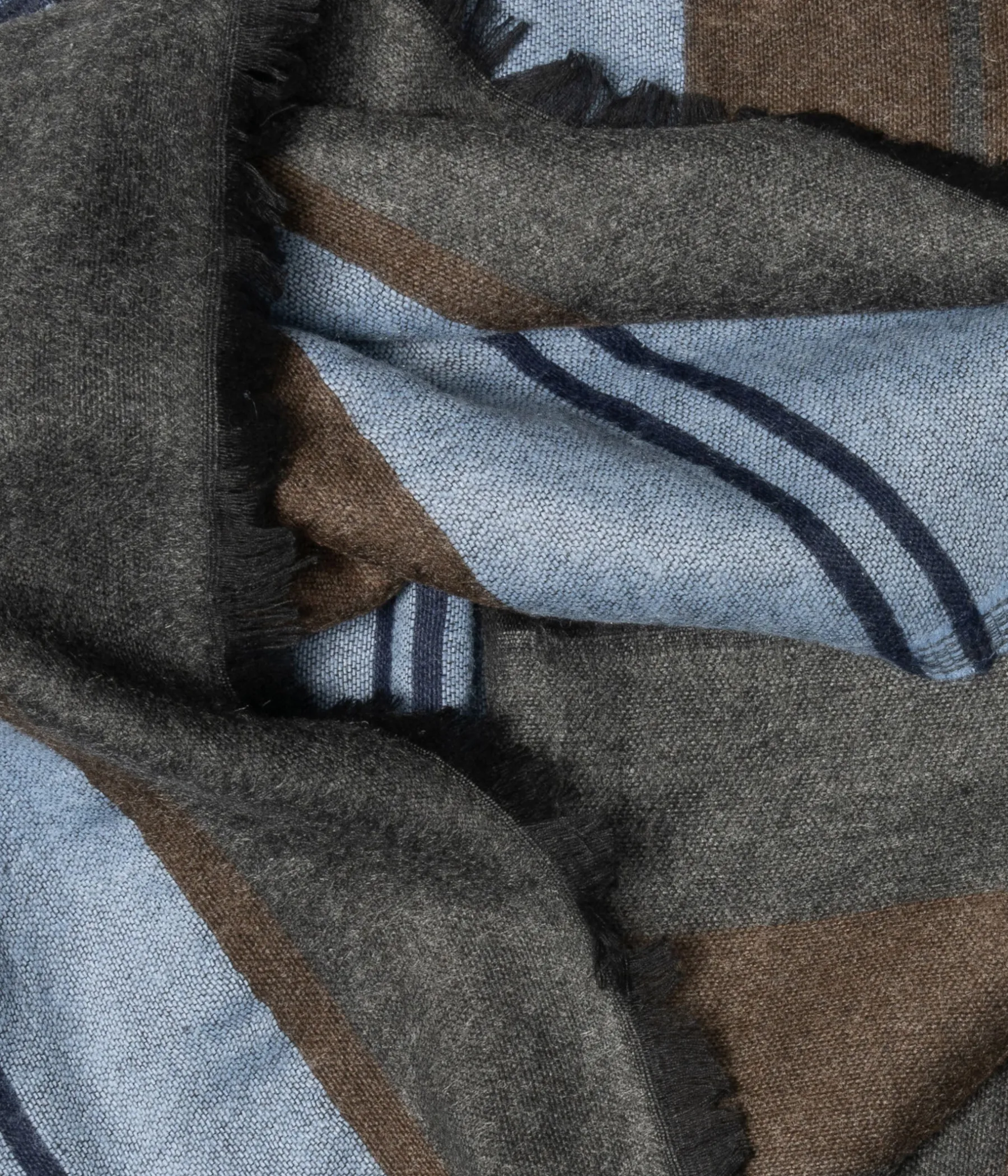 Homme Bocage Foulards>ECHARPE REMI KAKI ET BLEU
