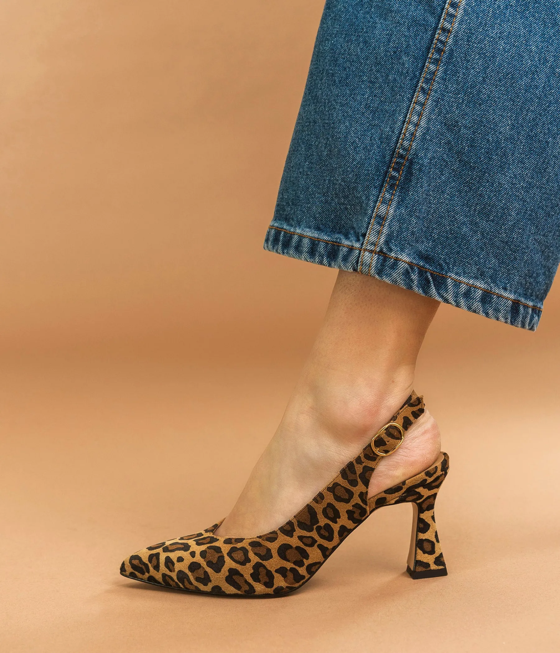 Femme Bocage Slingbacks>ESCARPIN DAFFY LEOPARD