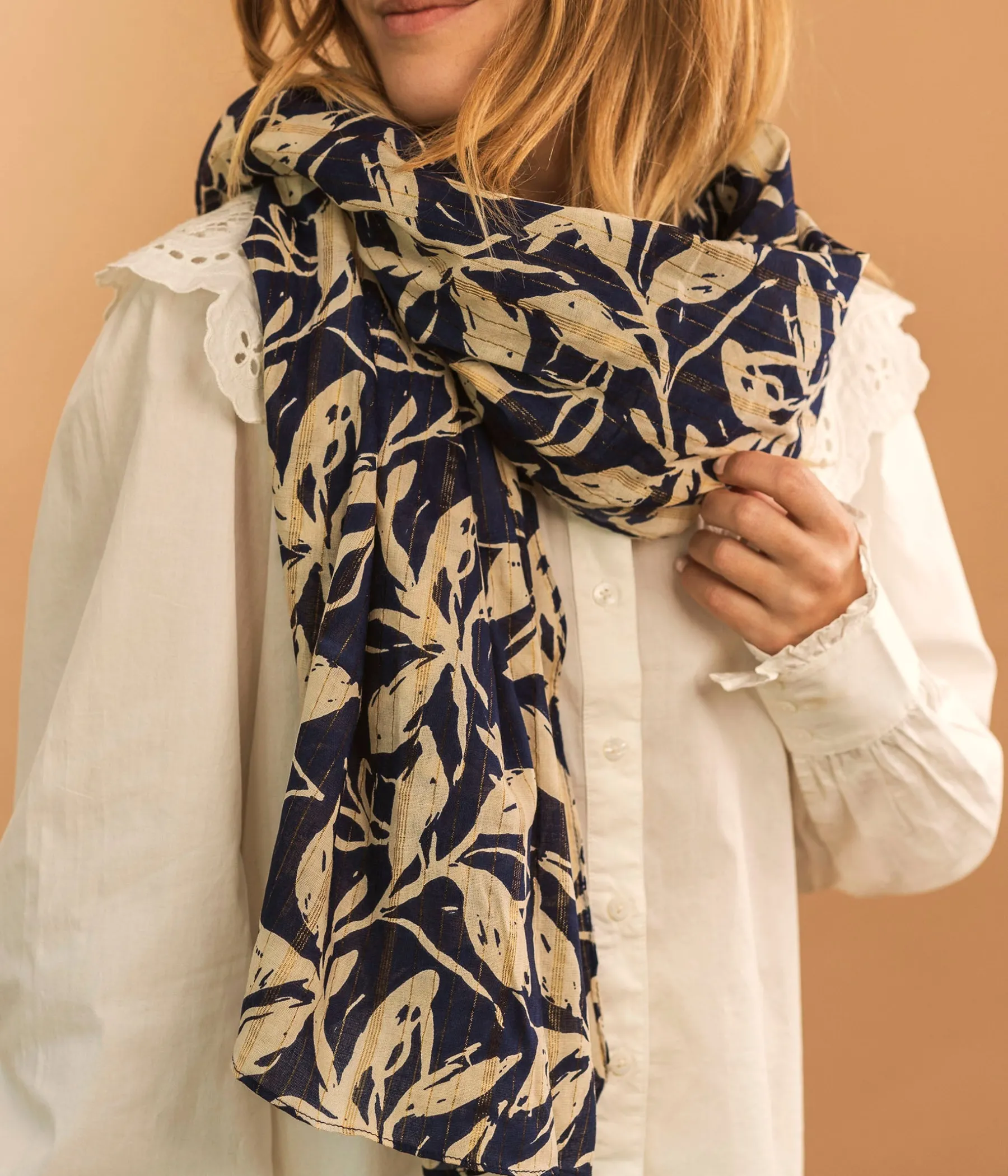 Femme Bocage Foulards & Écharpes>FOULARD COSETTE MARINE