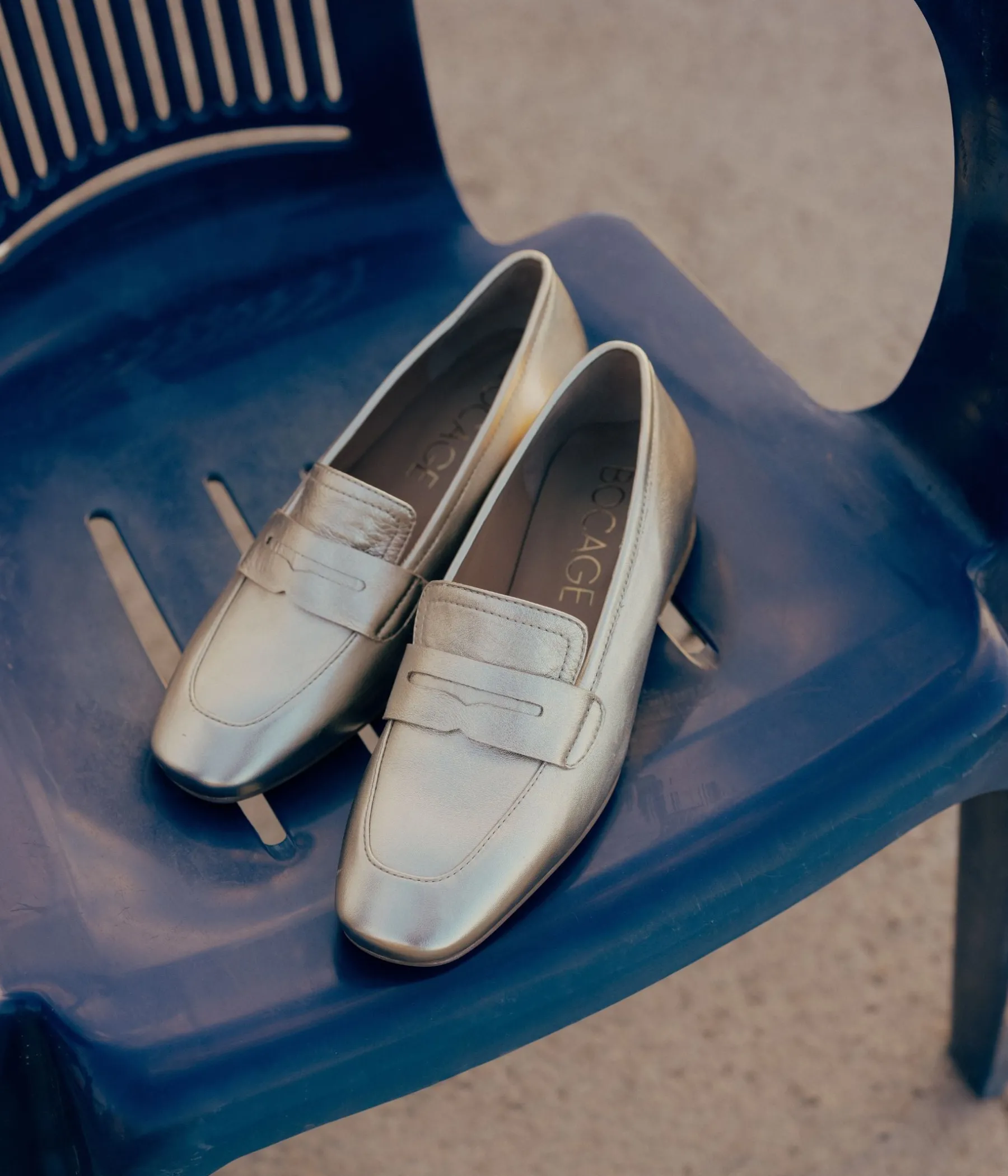 Femme Bocage Mocassins>MOCASSIN ANGIE PLATINE